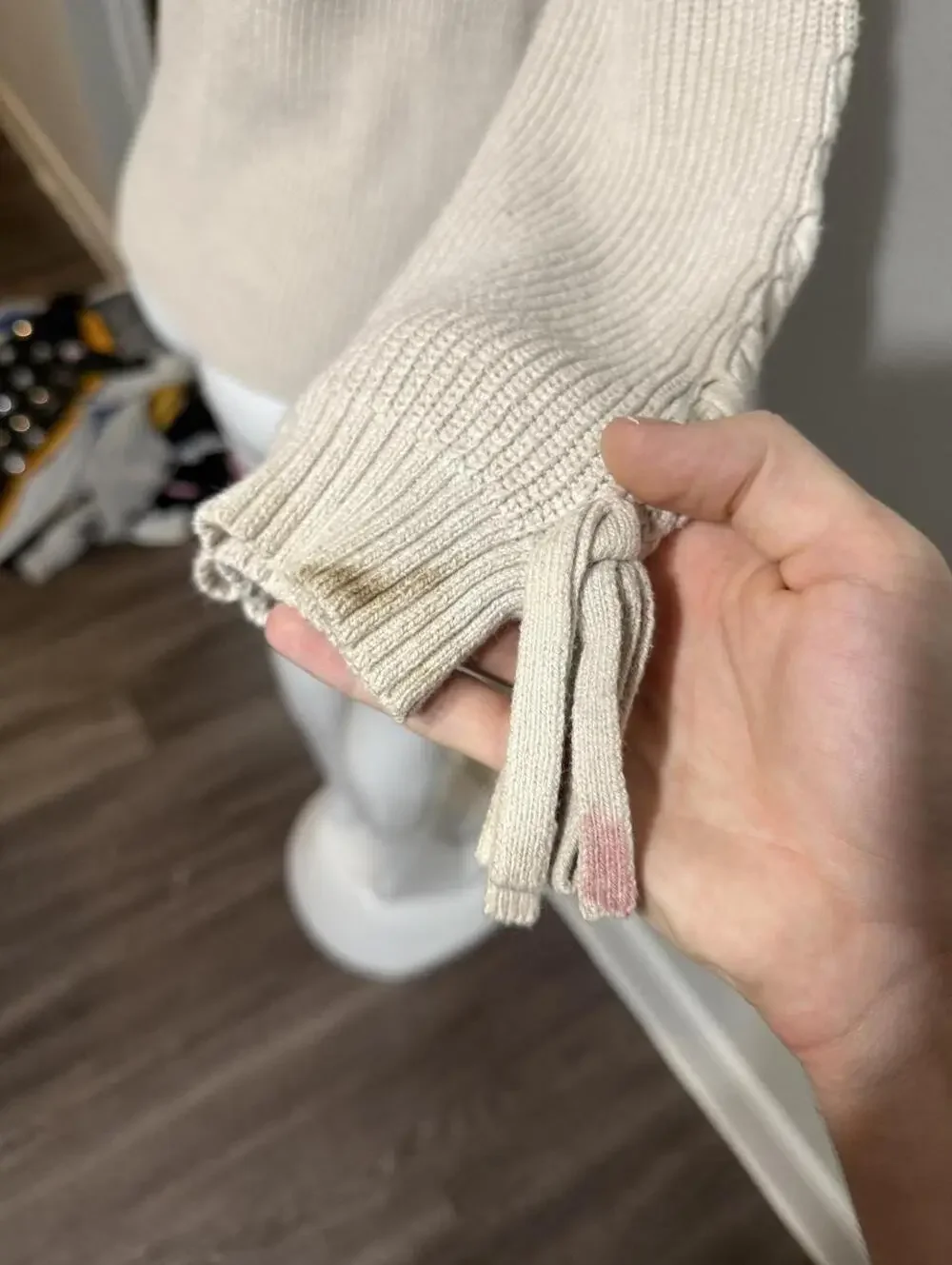 American Eagle Women's Cream and Tan Jumper